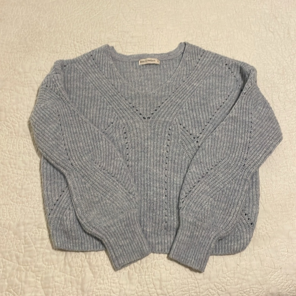 Moon & Madison Periwinkle Light Blue Knit Sweater